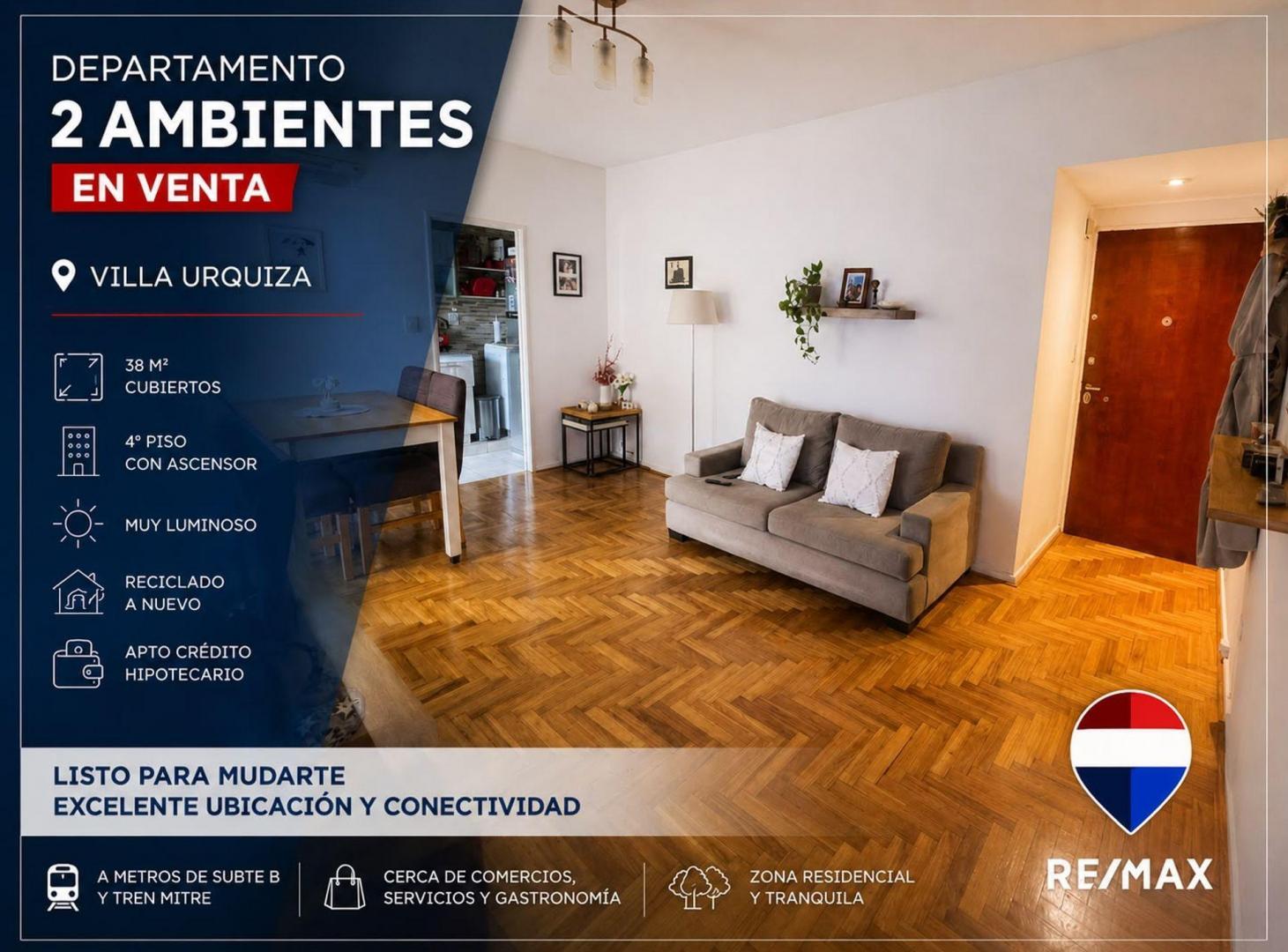 Foto de DEPARTAMENTO 2 AMBIENTES EN VILLA URQUIZA, imagen 1