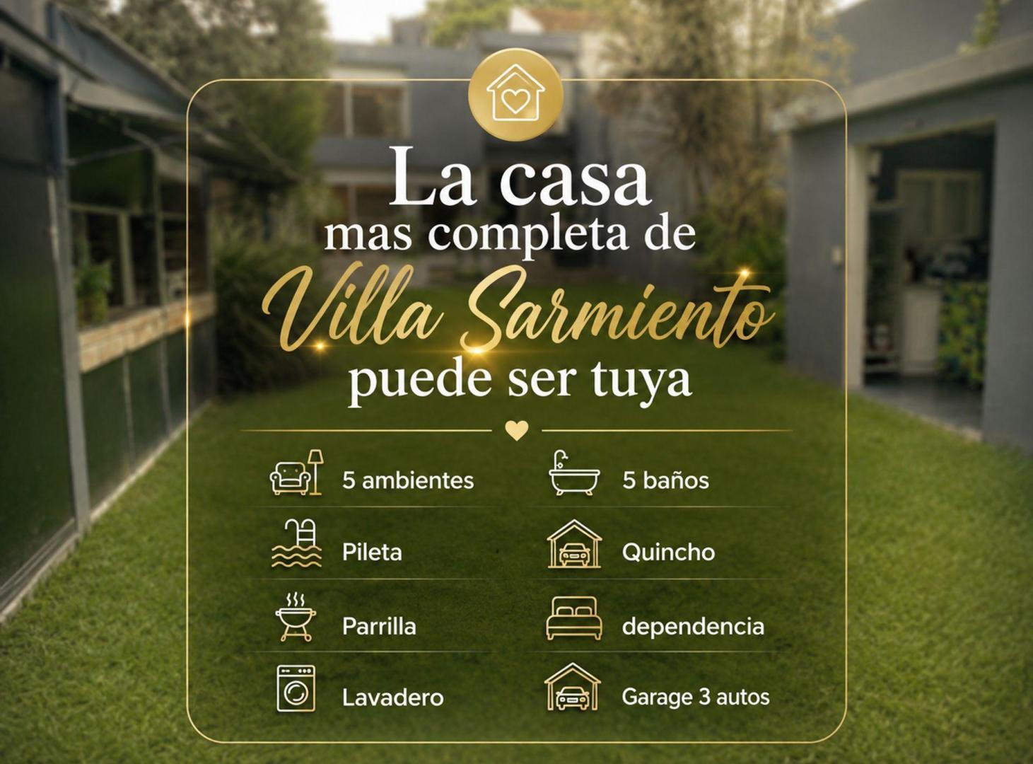 Foto de VENTA CASA VILLA SARMIENTO 5 AMB PARQUE Y PILETA, imagen 1