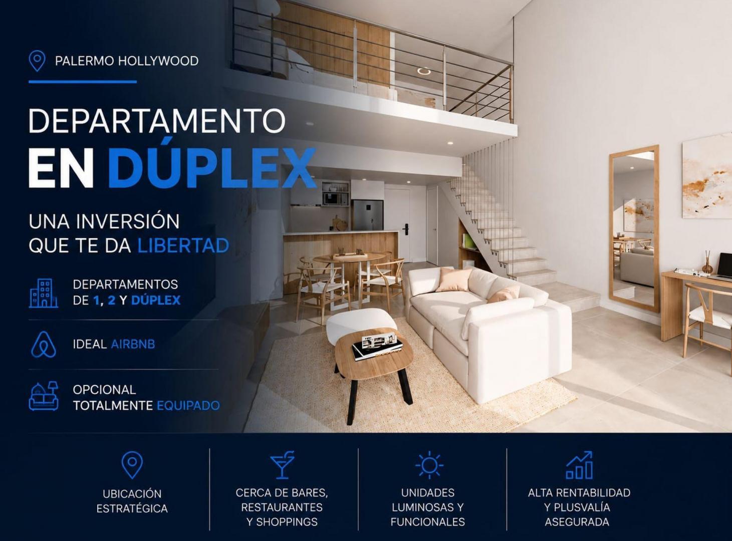 Foto de VENTA DUPLEX 2 AMBIENTES PALERMO HOLYWOOD BALCON, imagen 2