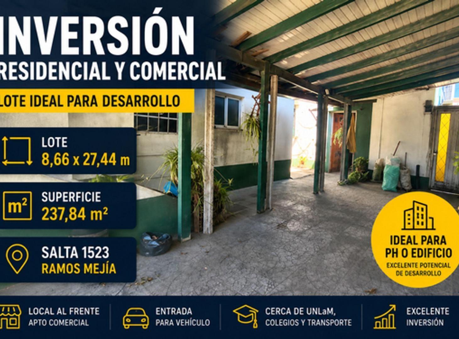 Foto de VENTA LOTE RAMOS MEJIA OPORTUNIDAD DESARROLLO, imagen 2