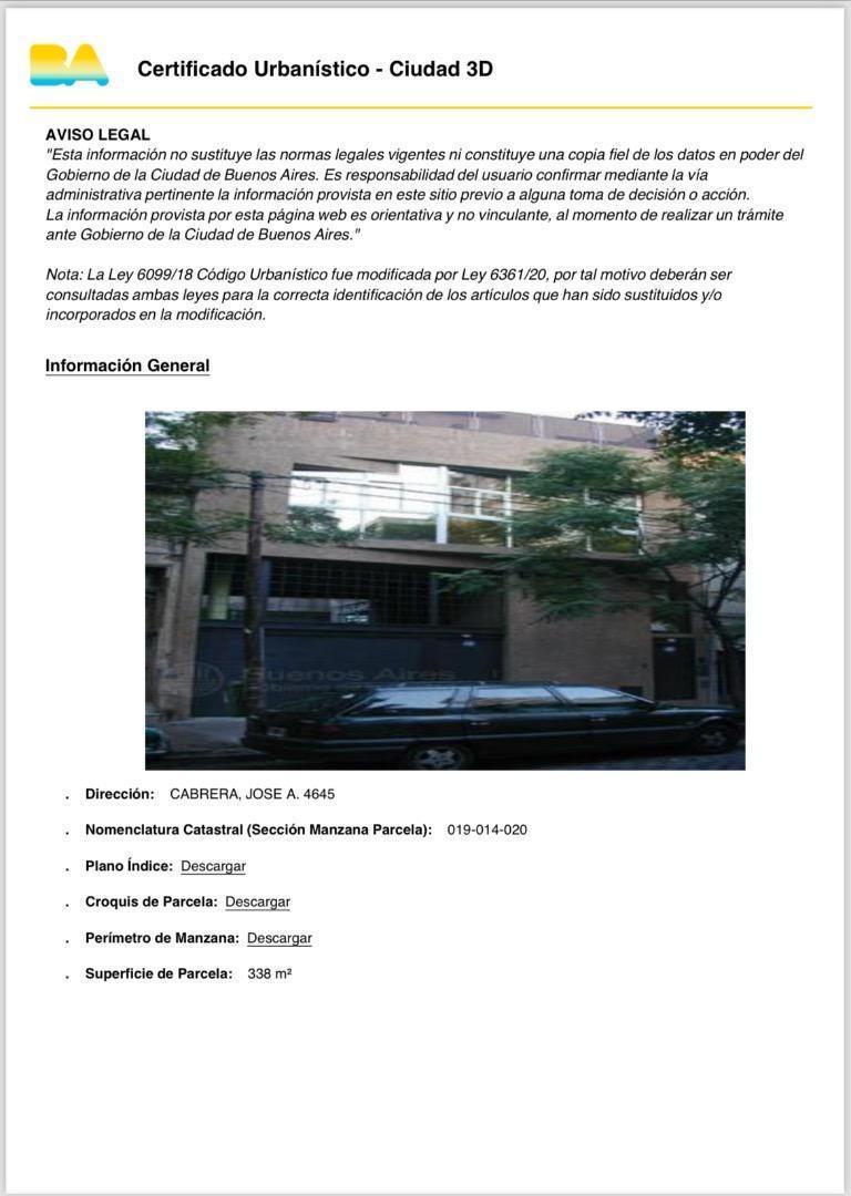 Excelente LOTE en Palermo 1479m2 vendibles 5+2 ret