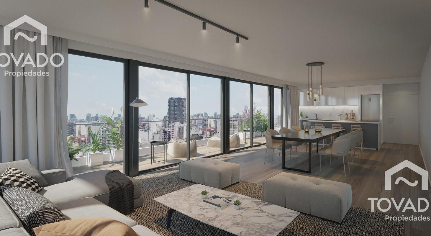 3 Ambientes con balcon terraza en Edificio de Categoría en Palermo! En Construcción!