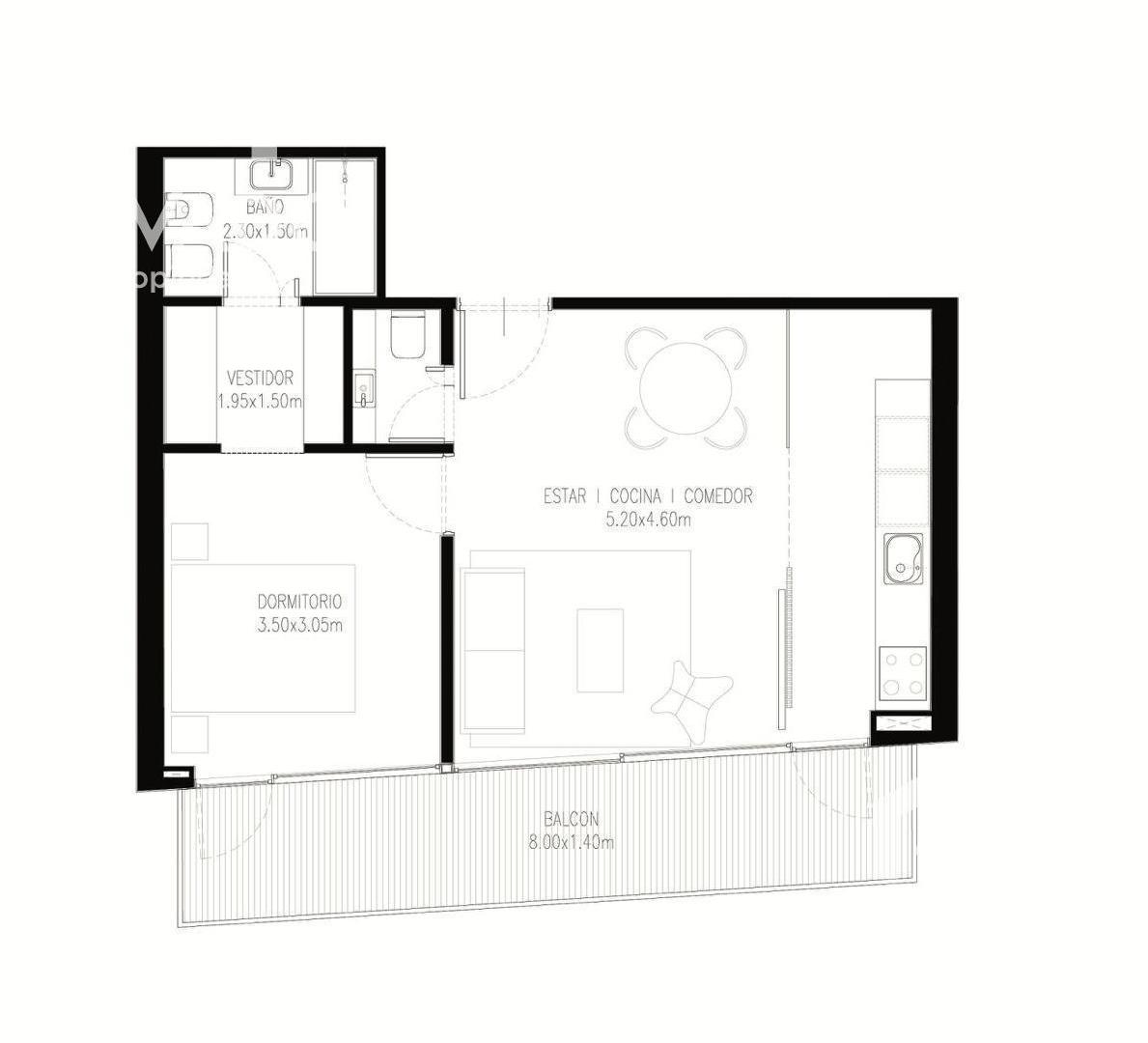 Foto de EN CONSTRUCCION! 2 Ambientes en Piso Alto con Vista al Frente!, imagen 5