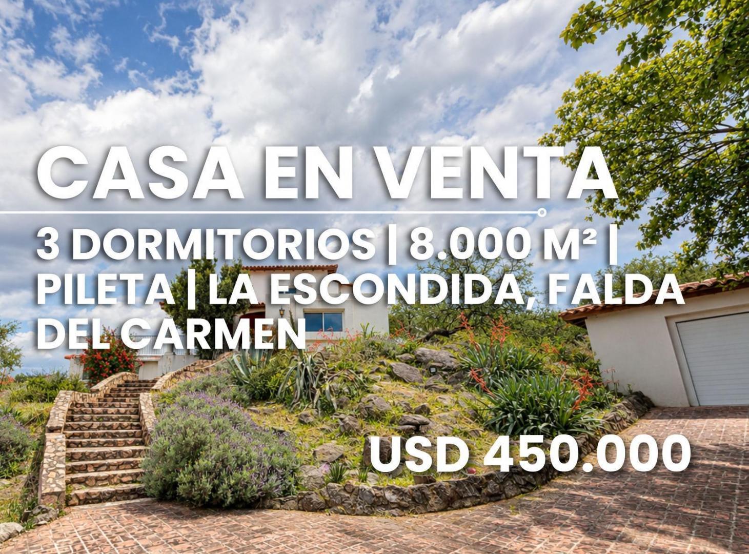 Foto de CASA EN VENTA | LA ESCONDIDA – FALDA DEL CARMEN | 8.000 m², imagen 1