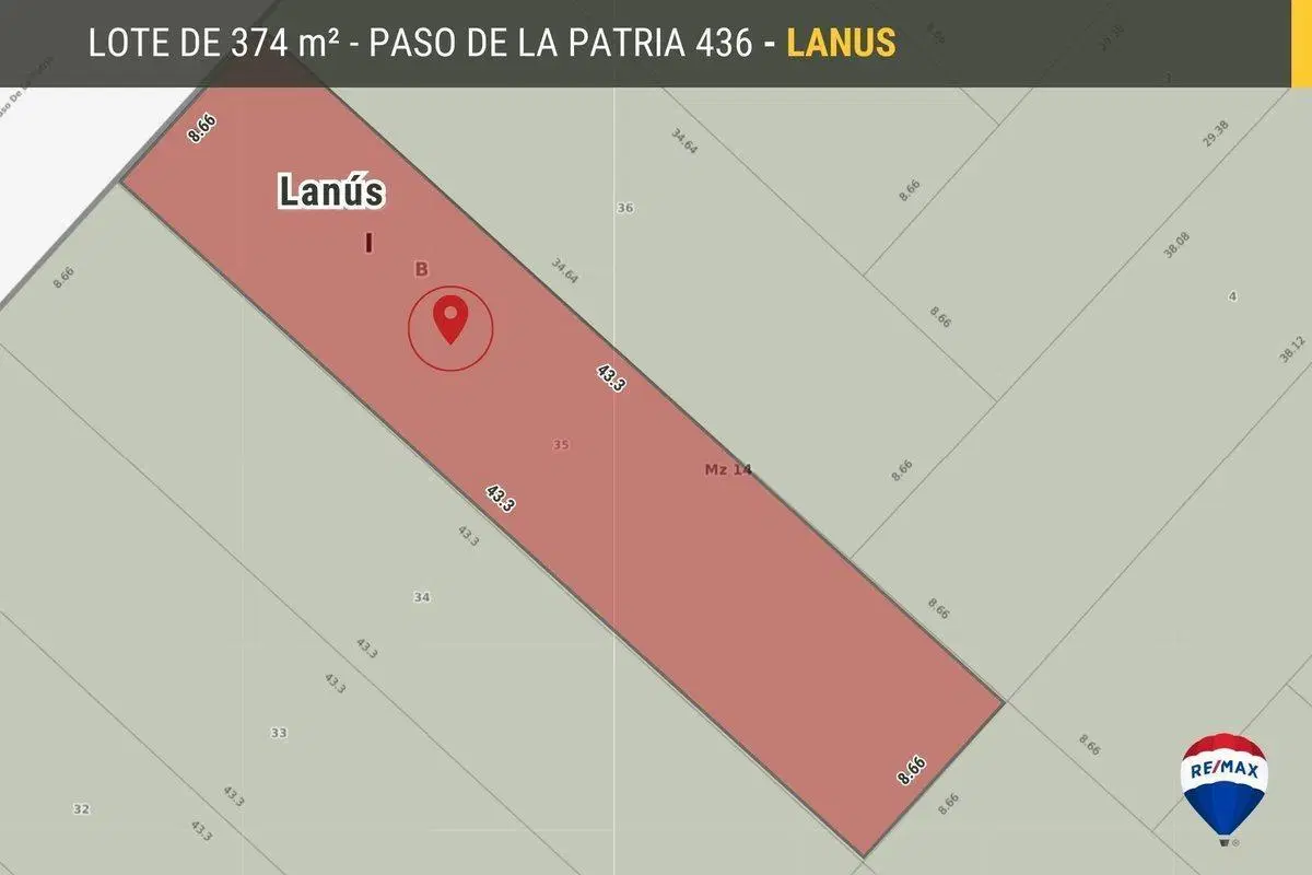 Venta de lote 374mts2  Valentin Alsina - Lanus 3