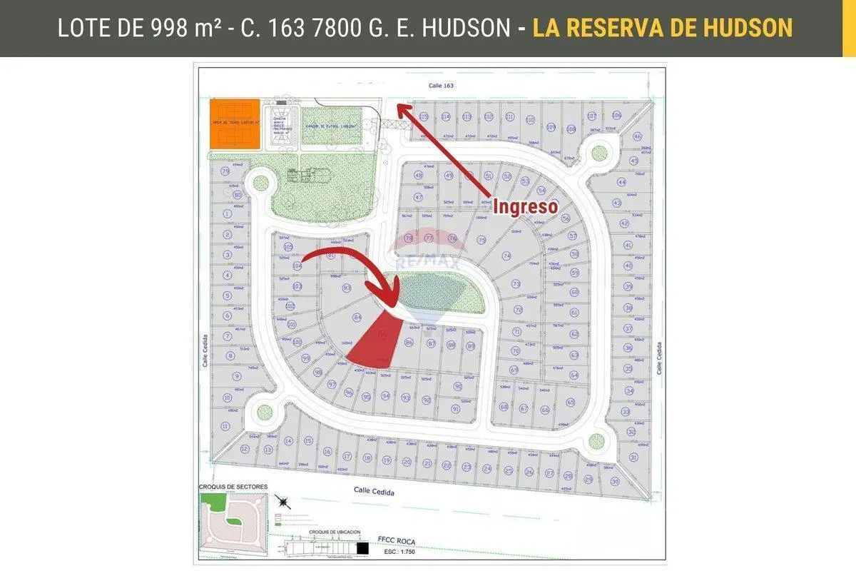 Lote Central, Barrio la Reserva de Hudson 5