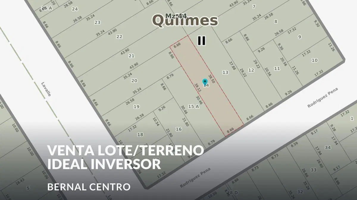 VENTA LOTE TERRENO BERNAL CENTRO IDEAL INVERSOR 5