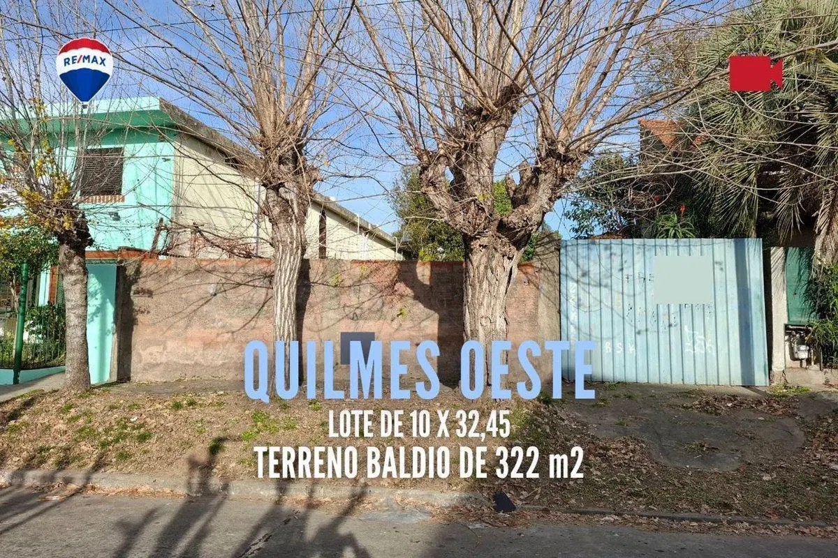 VENTA LOTE DE 322 m2 EN QUILMES OESTE 2
