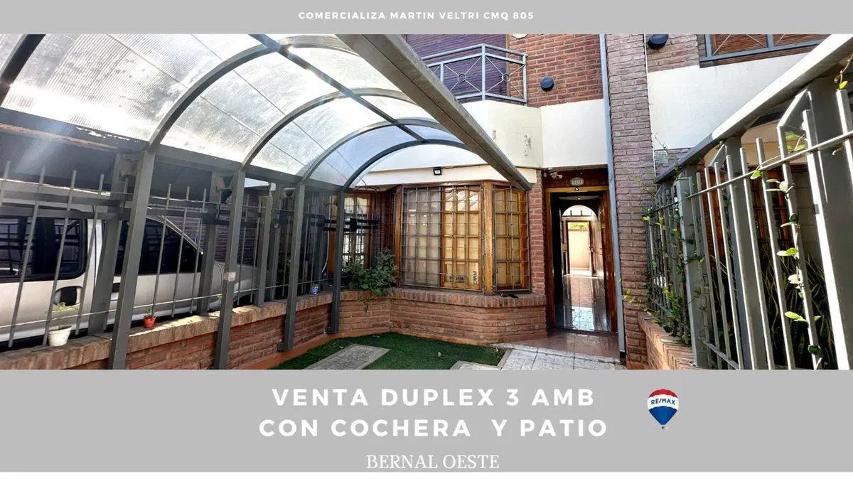 VENTA DUPLEX 3 AMBIENTES CON COCHERA EN  BERNAL 2