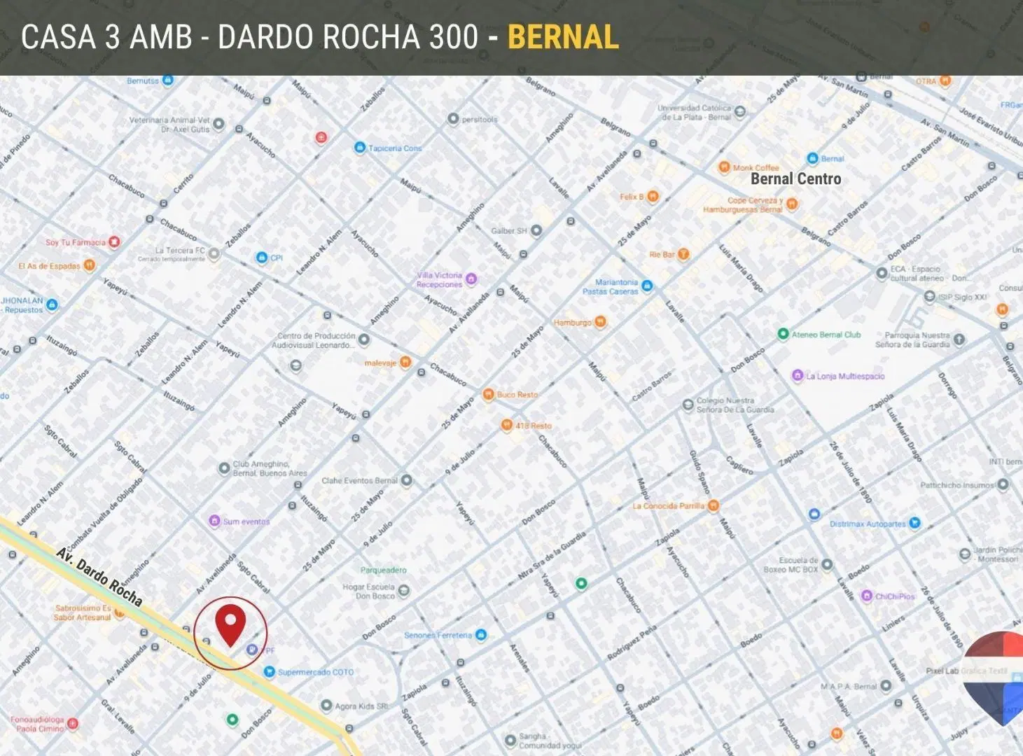 Venta Casa Bernal O.  Doble lote con 2 viviendas 3