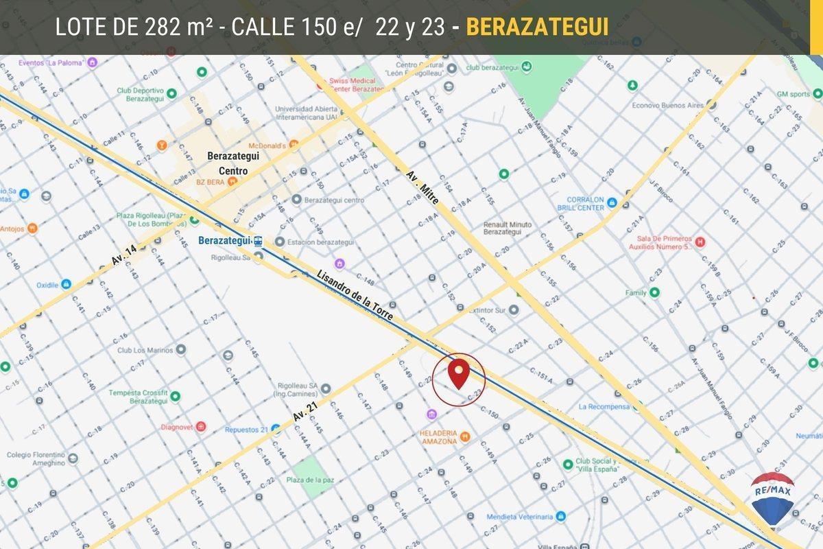 Foto de Lote en venta, en calle 150 Berazategui, de 282 m², imagen 1