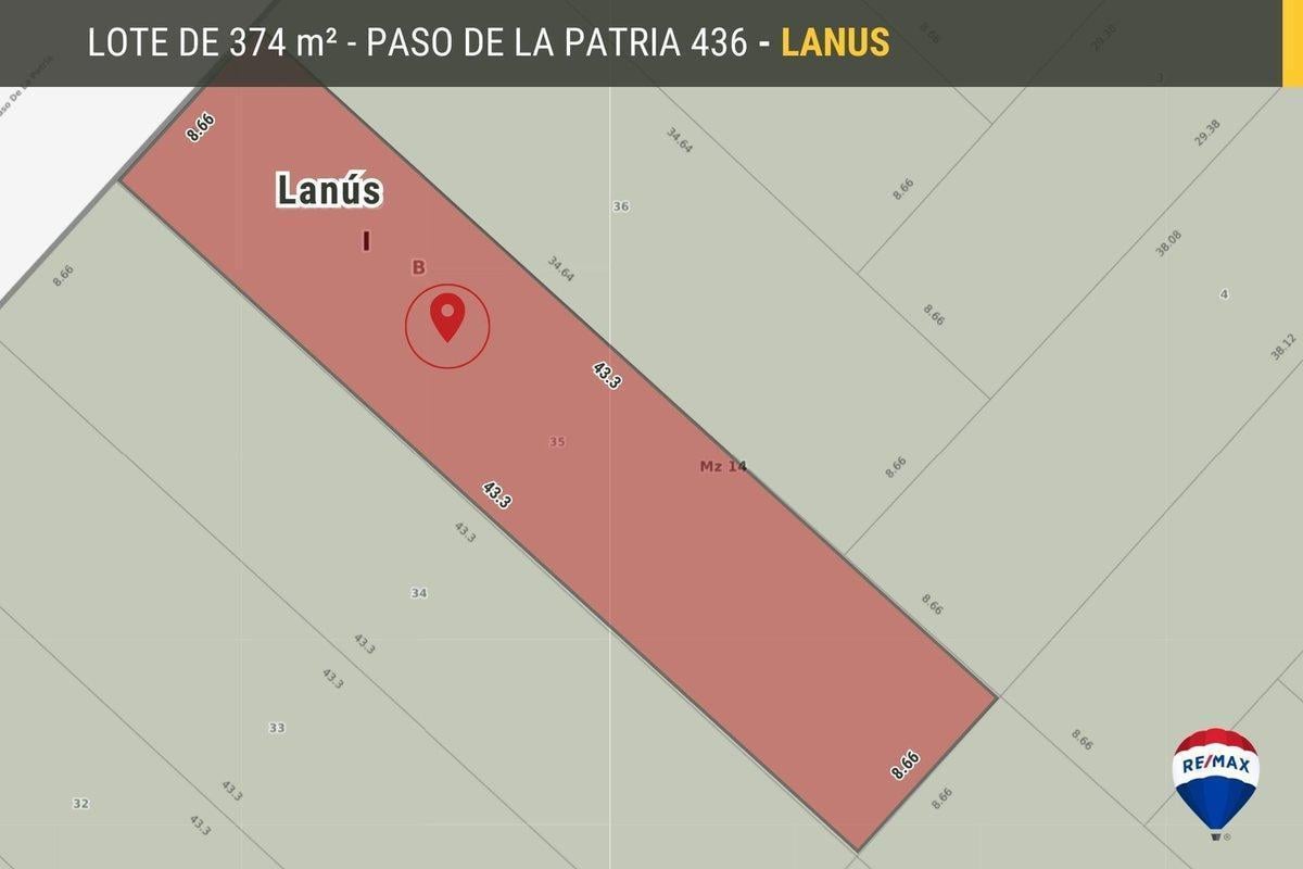 Foto de Venta de lote 374mts2 Valentin Alsina - Lanus, imagen 4