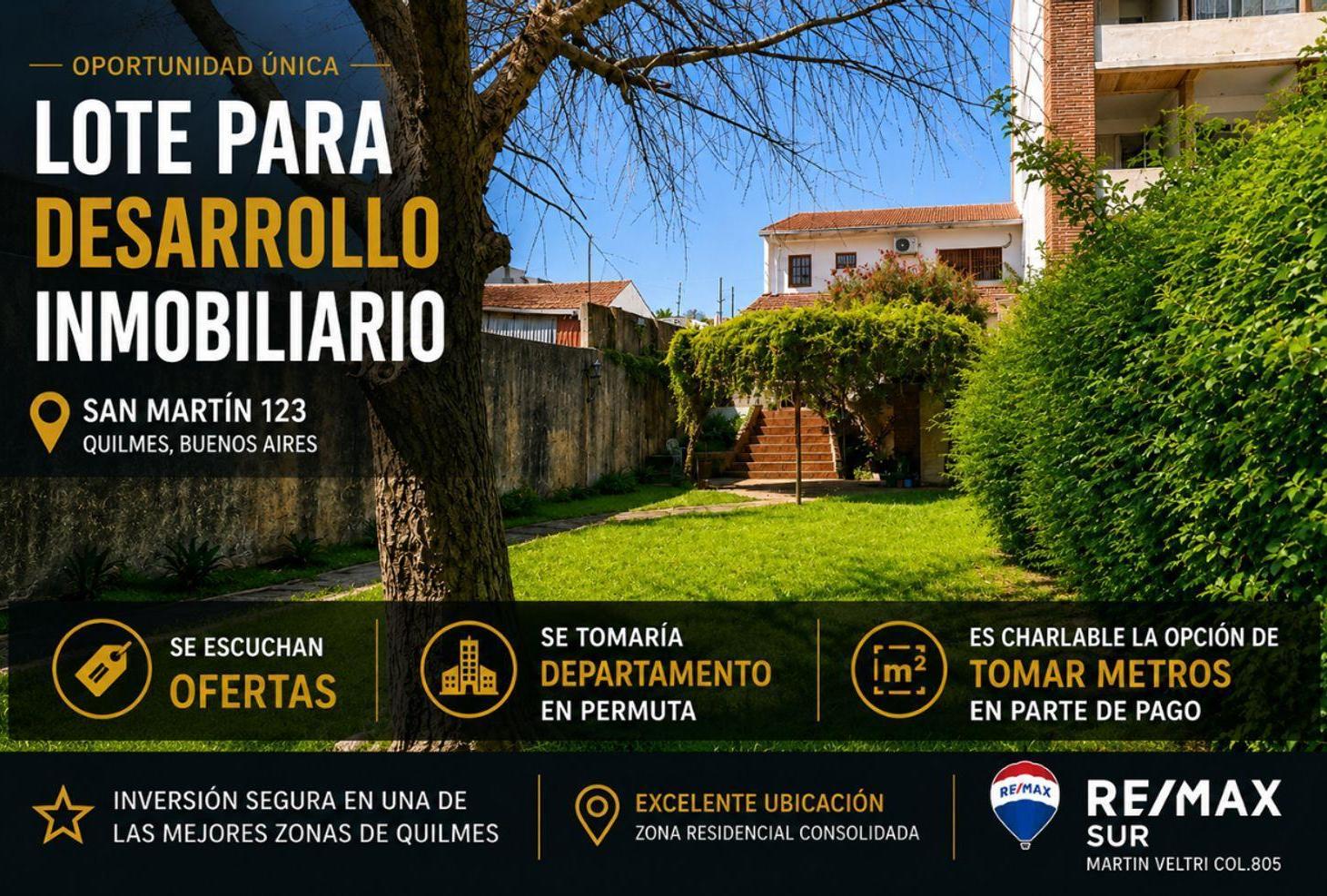 Foto de LOTE R2- USD 204/M² VENDIBLE POTENCIAL QUILMES EST, imagen 2