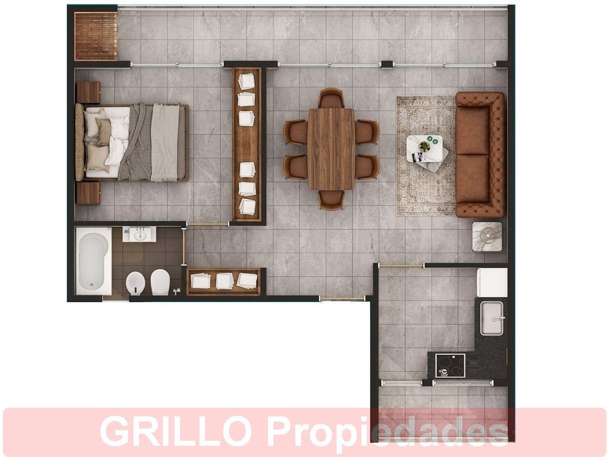 Ayacucho 2261 (25 de Mayo). Departamento de 2 ambientes. Super vista. Balcón con parrilla propia.