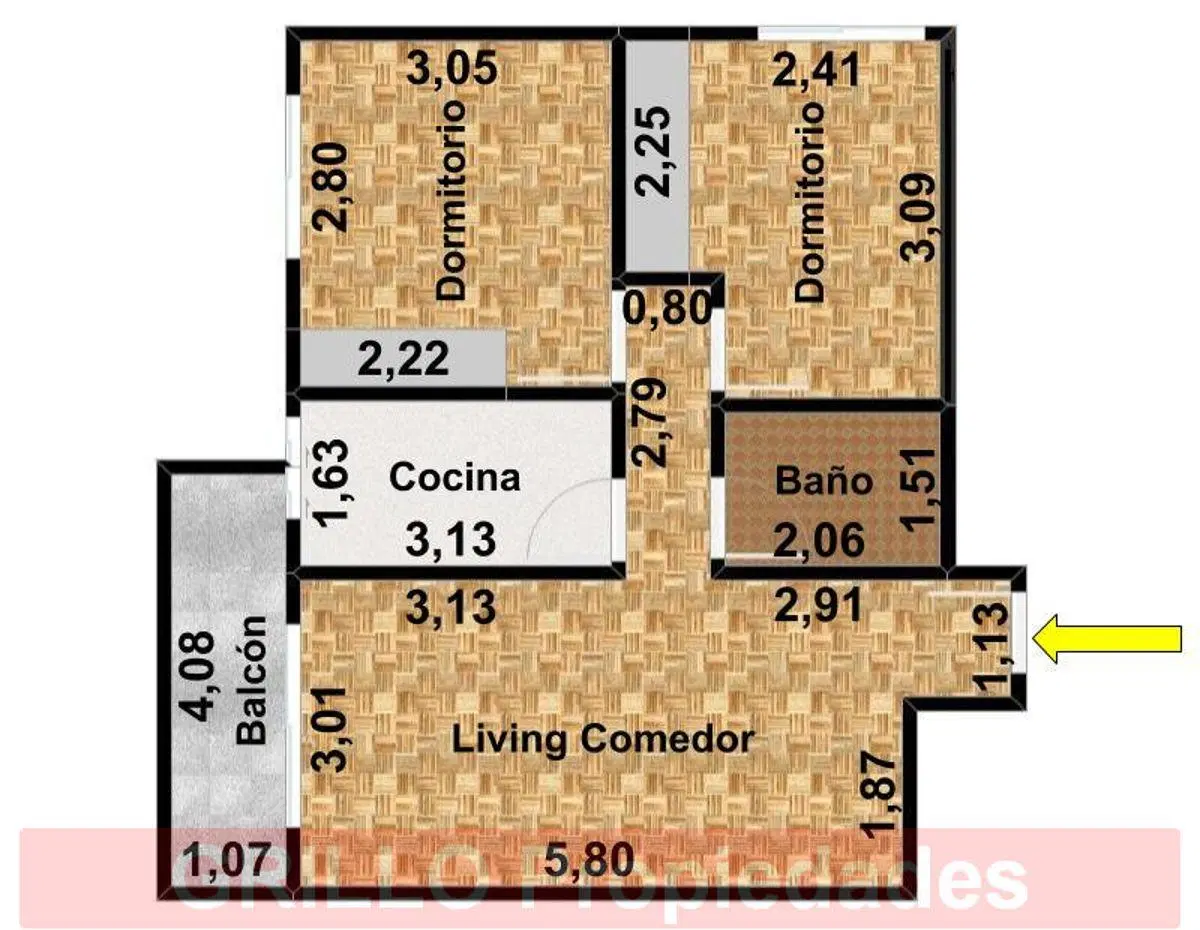 Juramento 2801. Departamento tres ambientes con balcón en piso alto. Excelente vista y luz. 5