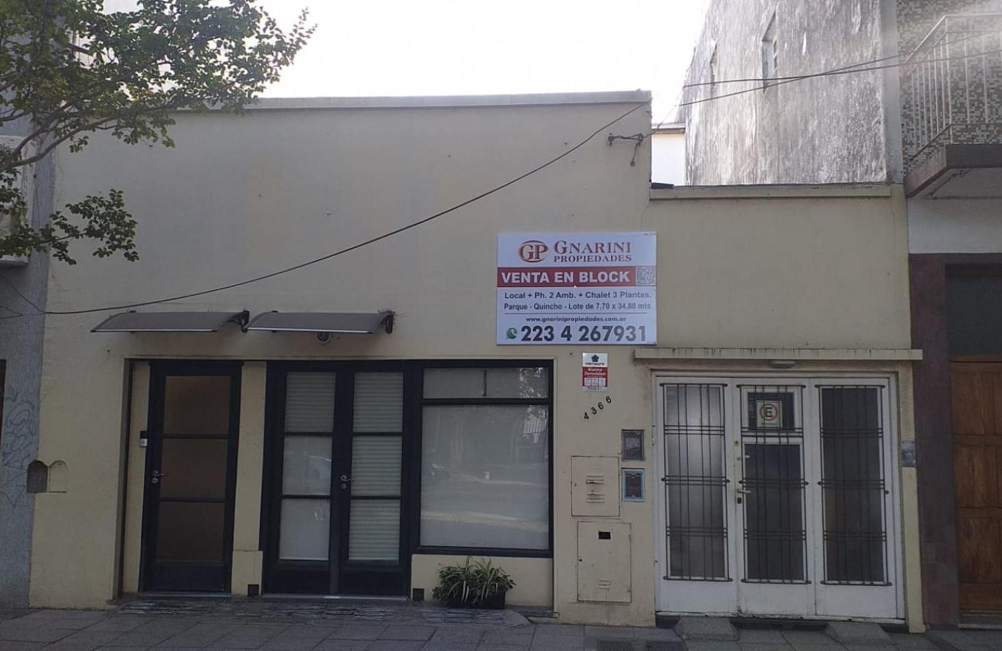 3 propiedades en block Chalet 6 dorm.+Local+PH 2 amb. Parque/Quincho A.Libertad 4300 Mar del Plata