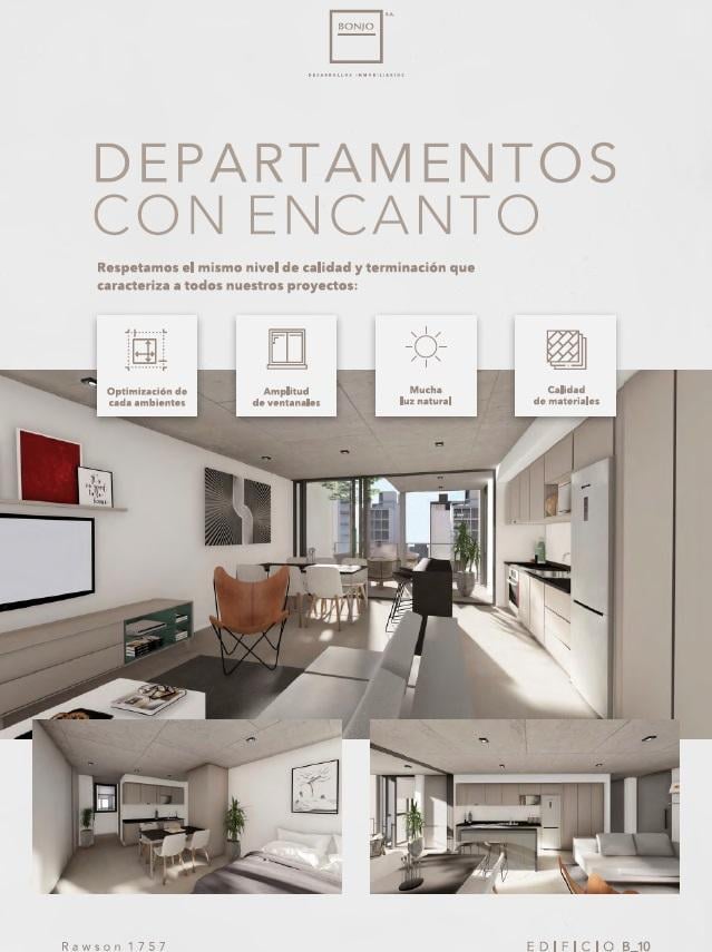 En venta departamento de 2 ambientes. Edificio Bonjo 10. Zona Shopping Paseo Aldrey.