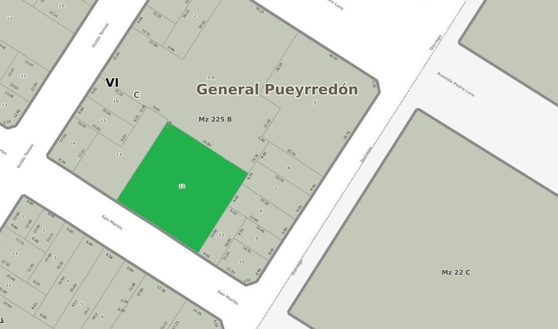 En venta. Lote de 1.192m² con 6.000m² construibles. Macrocentro