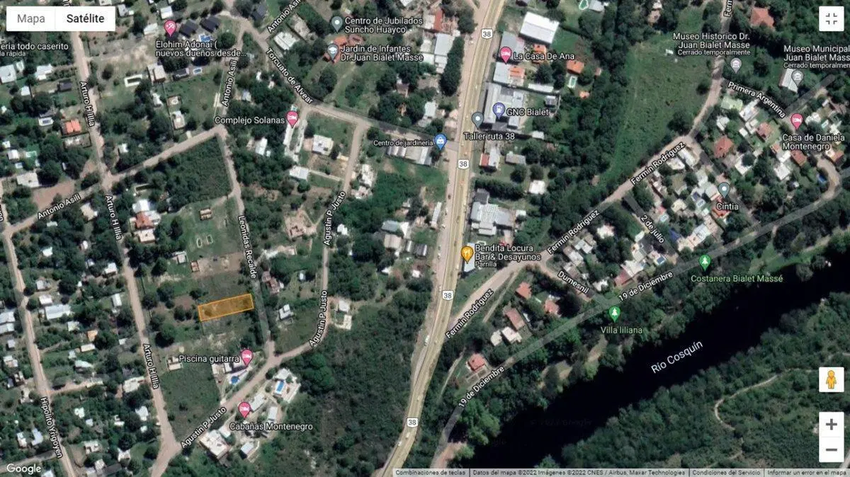 VENTA TERRENO 517 M2 EN BIALET MASSE A MTS DE RIO 4