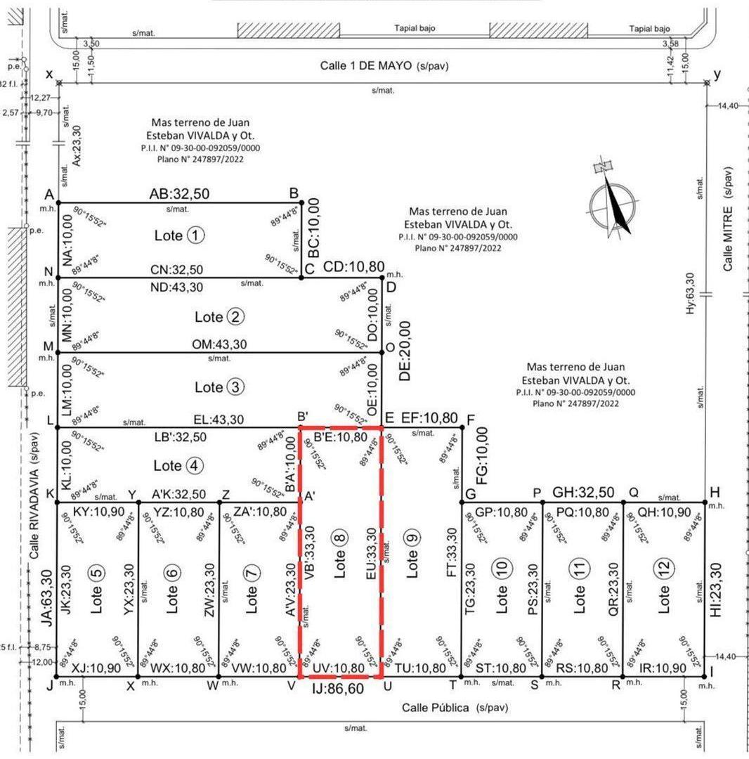 Lote en San Carlos Norte, 360m2