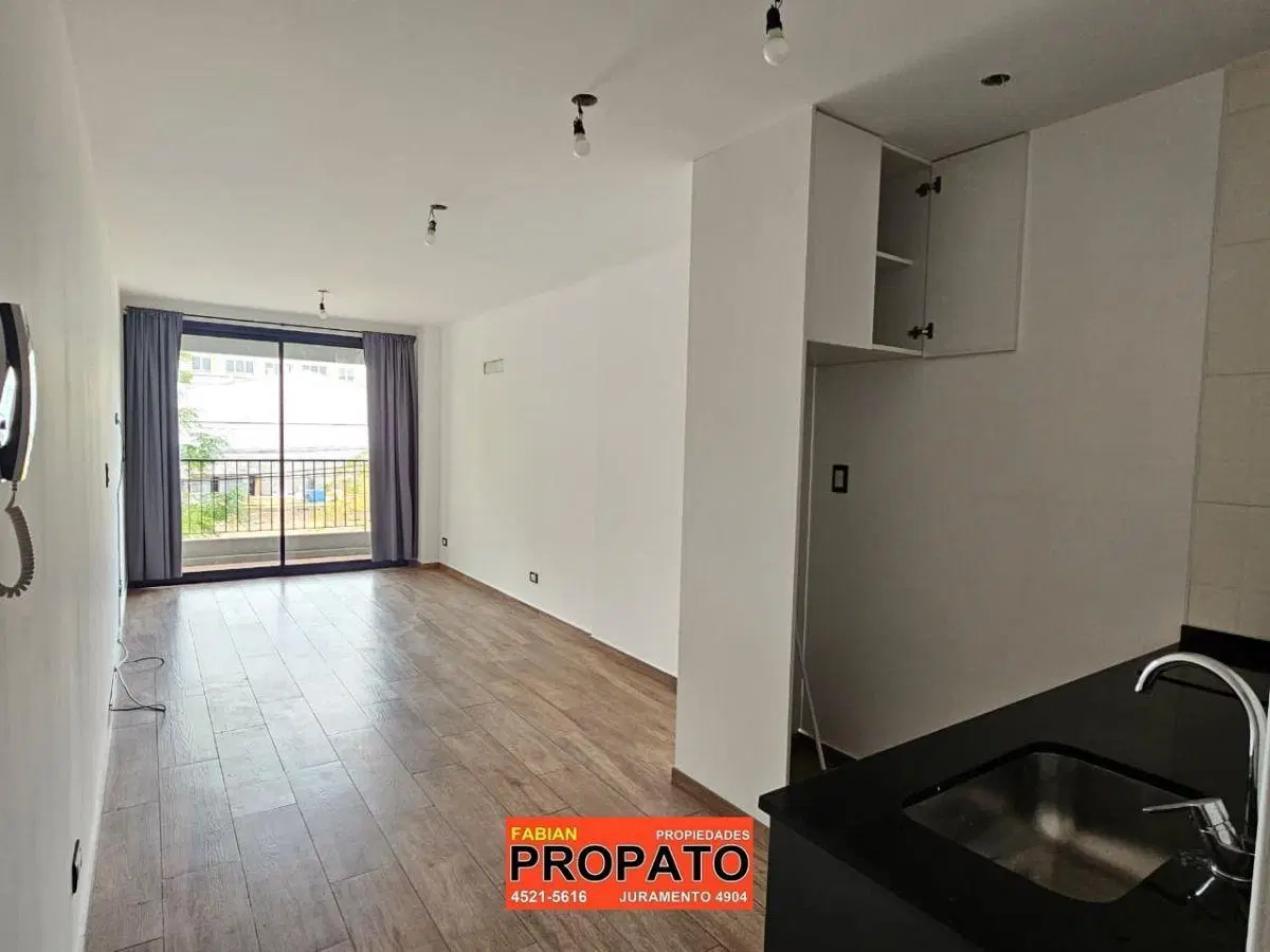 Depto monoambiente moderno al frente con balcon y baño completo! Edificio con SUM y bajas expensas!! 2