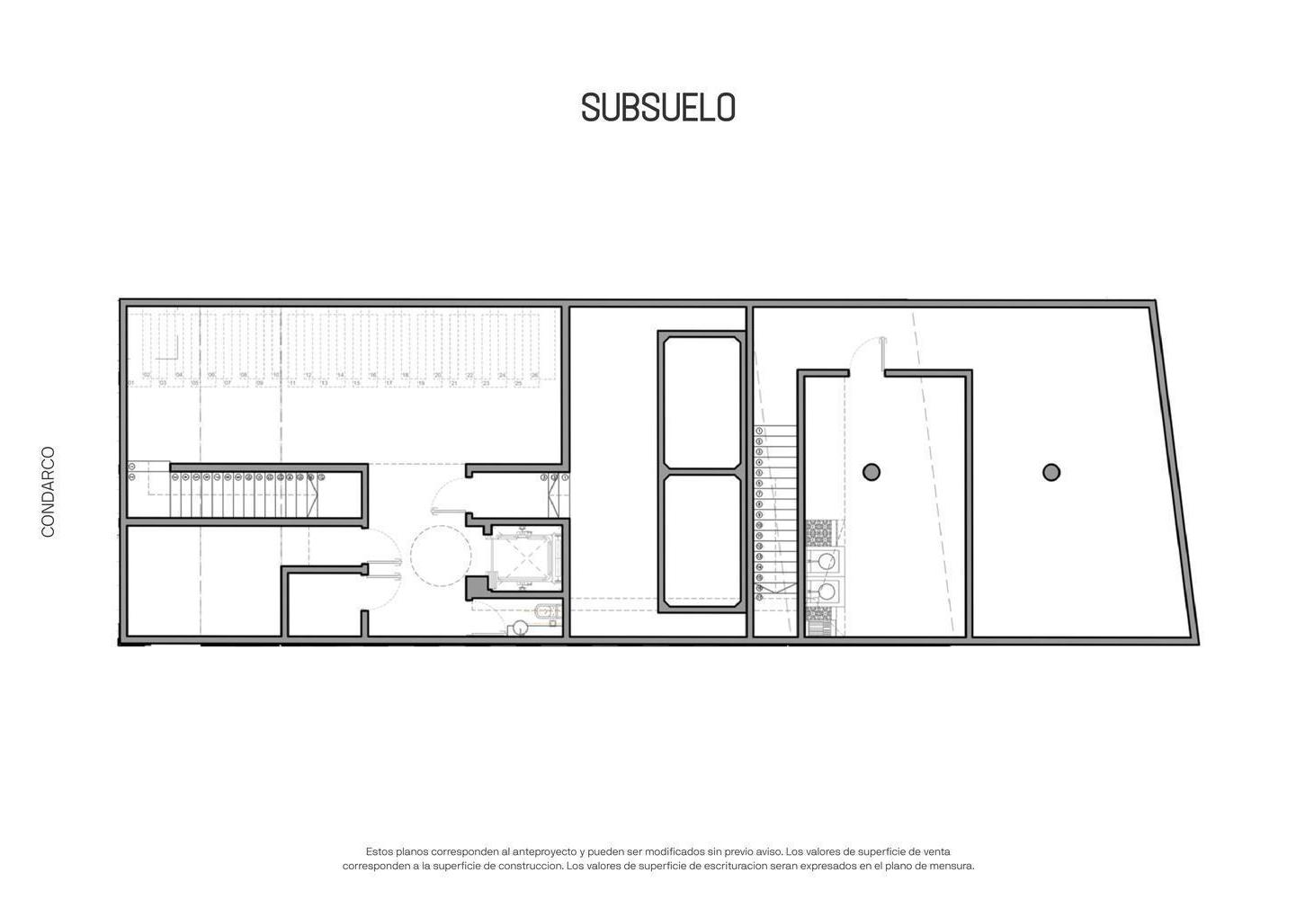 Local en construcción Pb Subsuelo patio. 255m2 totales en Villa del Parque