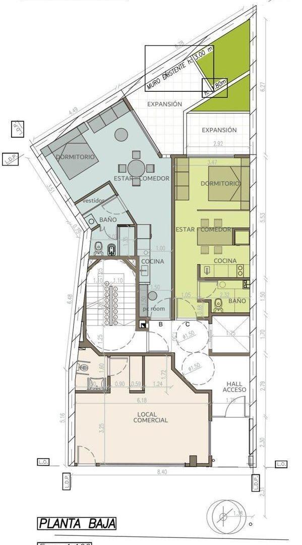 Venta Villa Crespo mono amplio PB patio cfte pozo