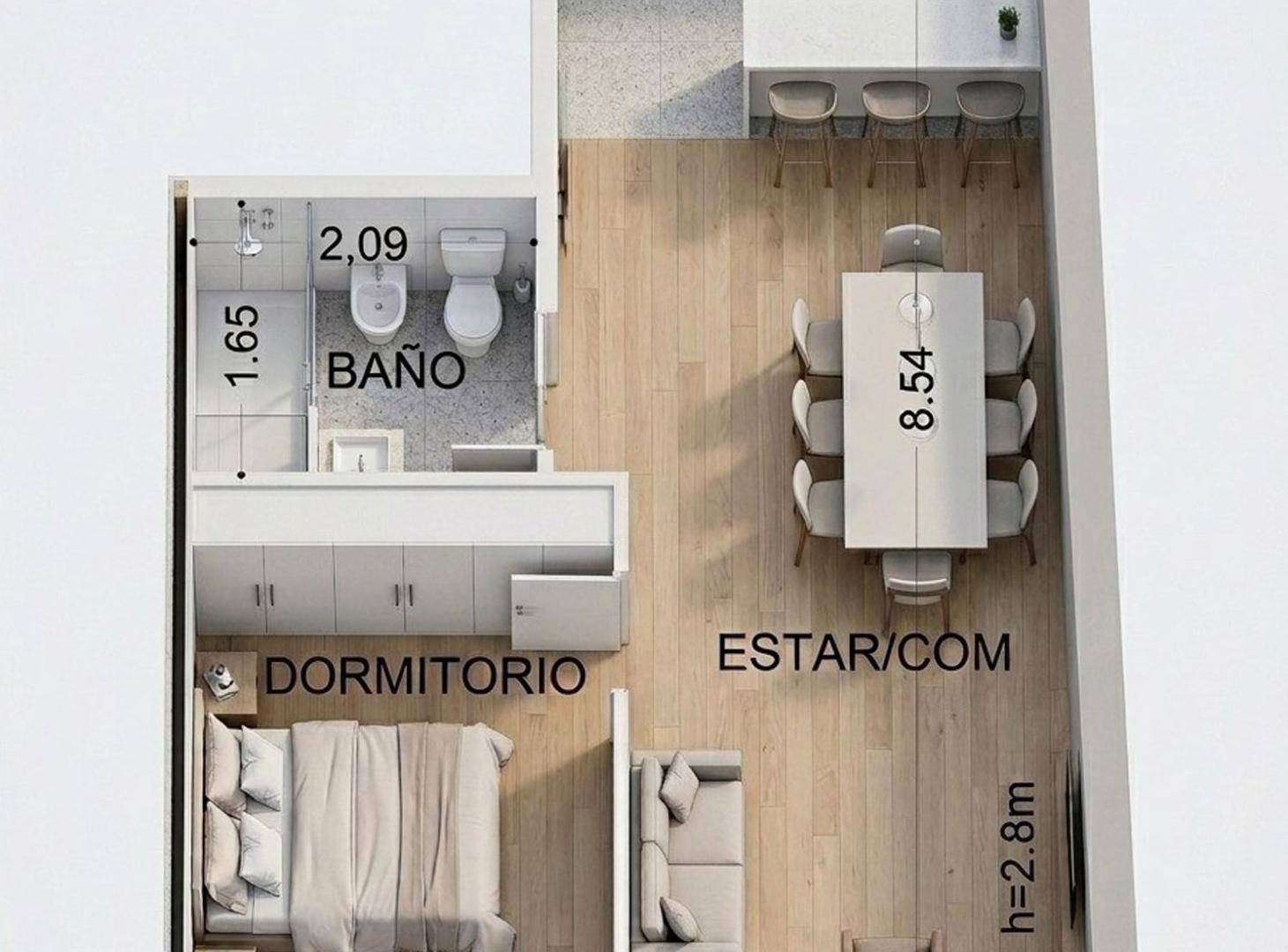 Foto de VENTA DEPARTAMENTO 2 AMB C BALCON EN POZO COGHLAN, imagen 2