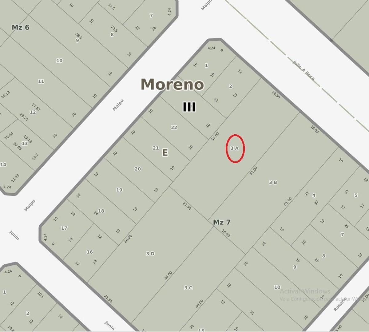 Terreno Lote en Venta 943 m² Moreno 1