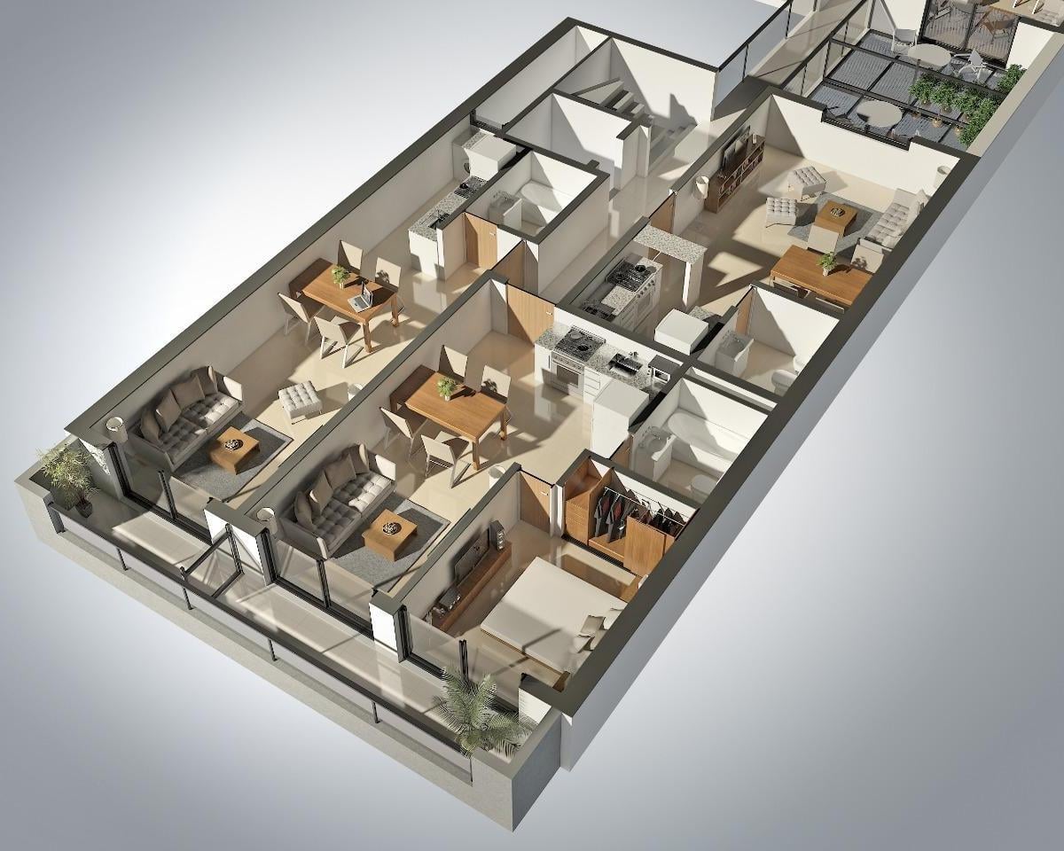 MONOAMBIENTE APTO PROFESIONAL, A ESTRENAR.TERRAZA CON SUM/PARRILLA Y SOLARIUM