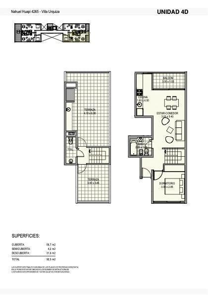 Foto de Departamento 2amb. duplex a estrenar en Villa Urquiza, imagen 2