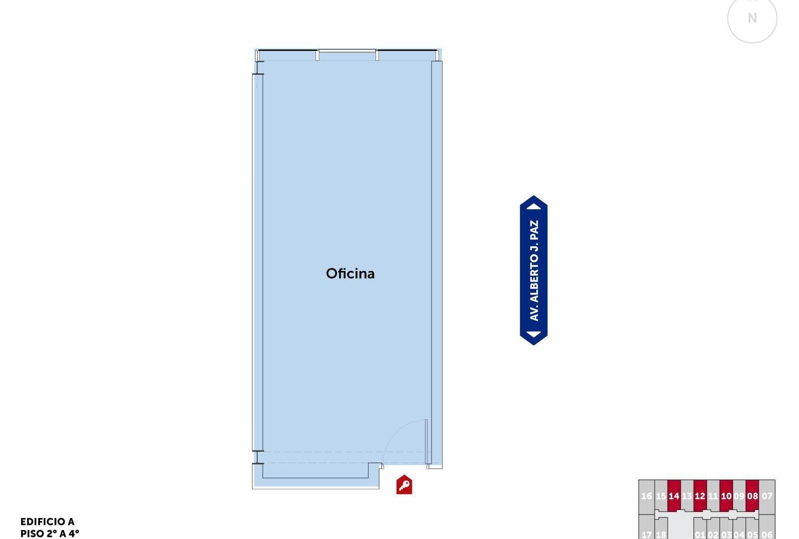Oficina comercial amplia en Fisherton Plaza con amenities y entrega en diciembre de 2027.