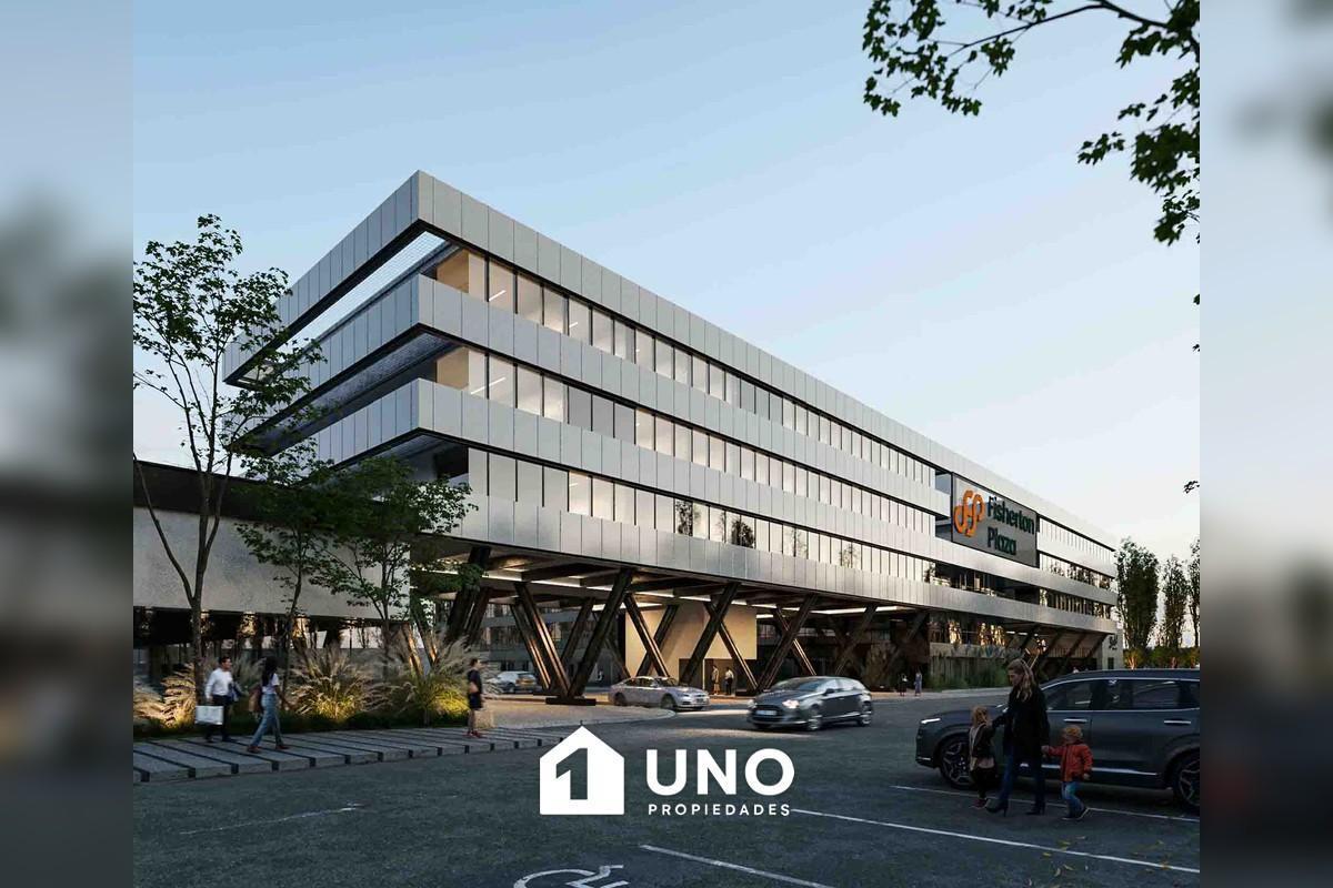 Amplia oficina comercial en Fisherton Plaza con amenities y entrega en diciembre de 2027.