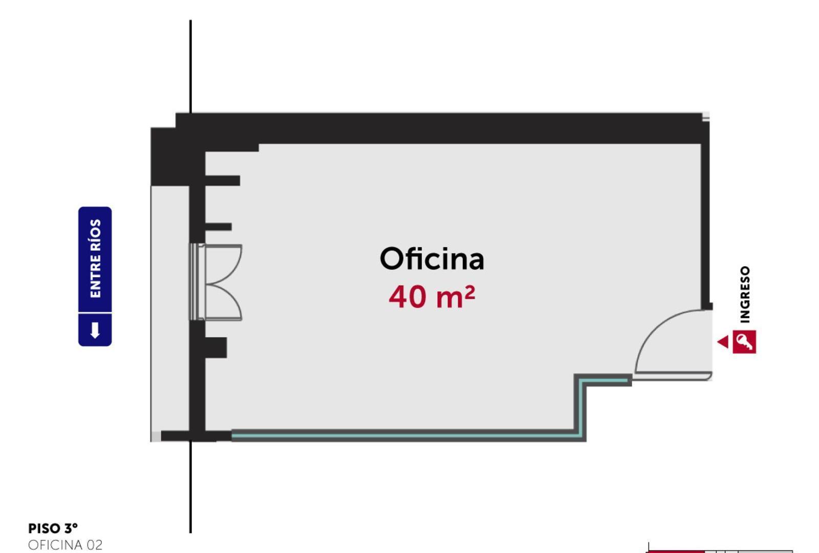 Oficina amplia con amenities en el centro, alta seguridad y tecnología avanzada. Cochera disponible.