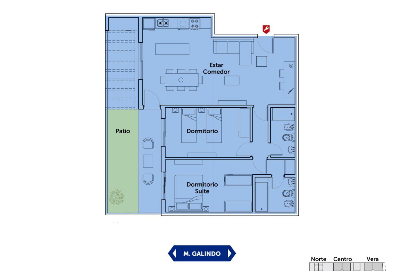 Departamento de 1 dormitorio con patio y amenities en Módena Funes, entrega Diciembre 2027. Cochera