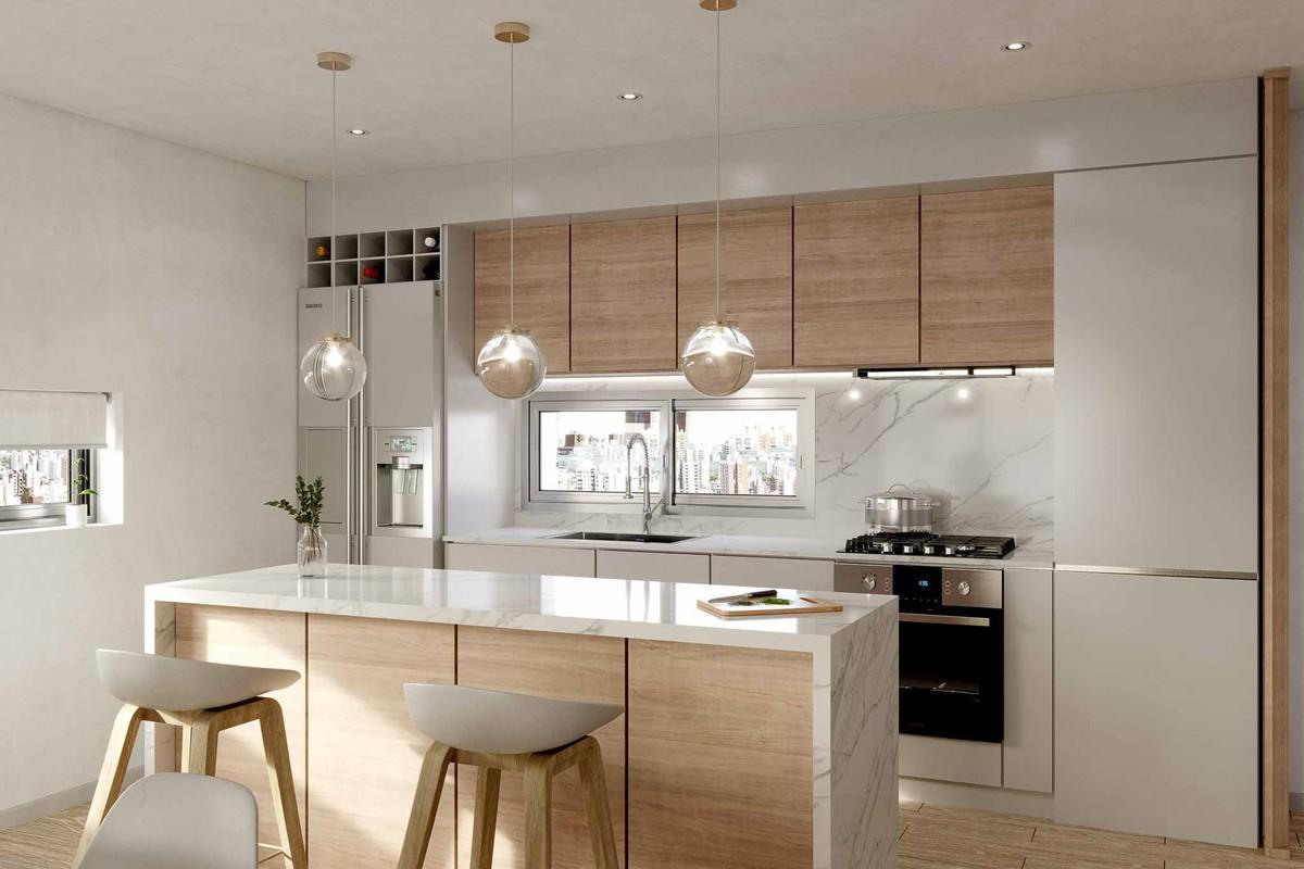 Semipiso de 2 dormitorios con comodín y balcón terraza, con amenities.