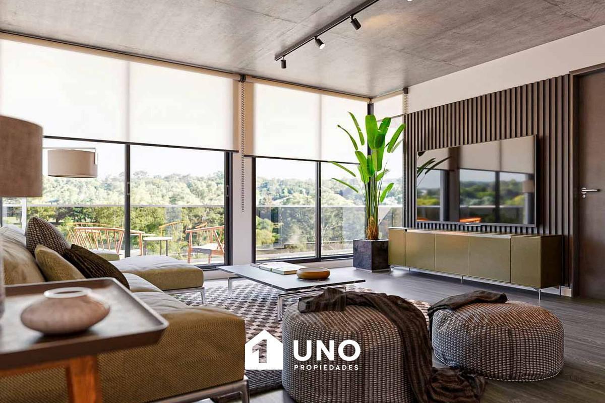 Piso exclusivo de 2 dormitorios con balcón y cochera. Amenities en azotea.