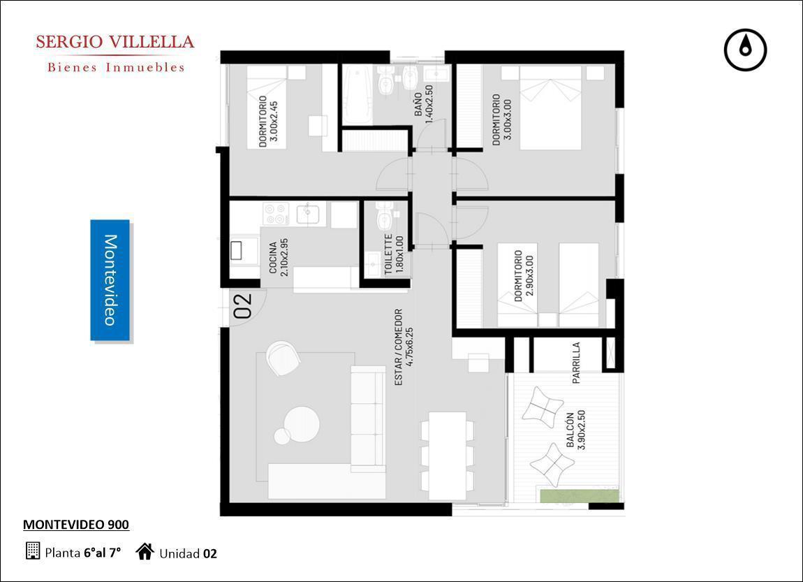 Montevideo 900 - Departamento de tres dormitorios en venta - Rosario