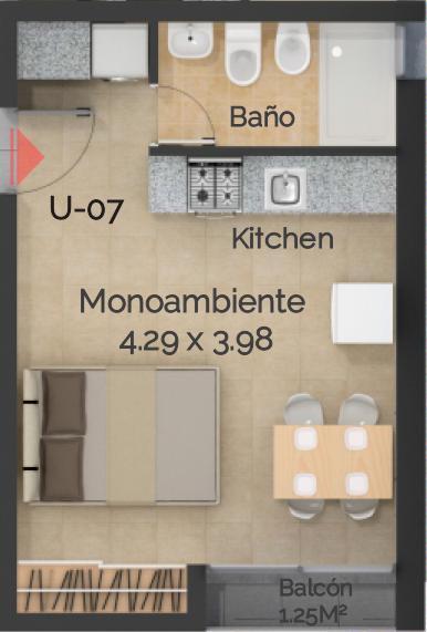 Foto de Urquiza 2800 - Departamento monoambiente en venta en Rosario , Alberto, imagen 4