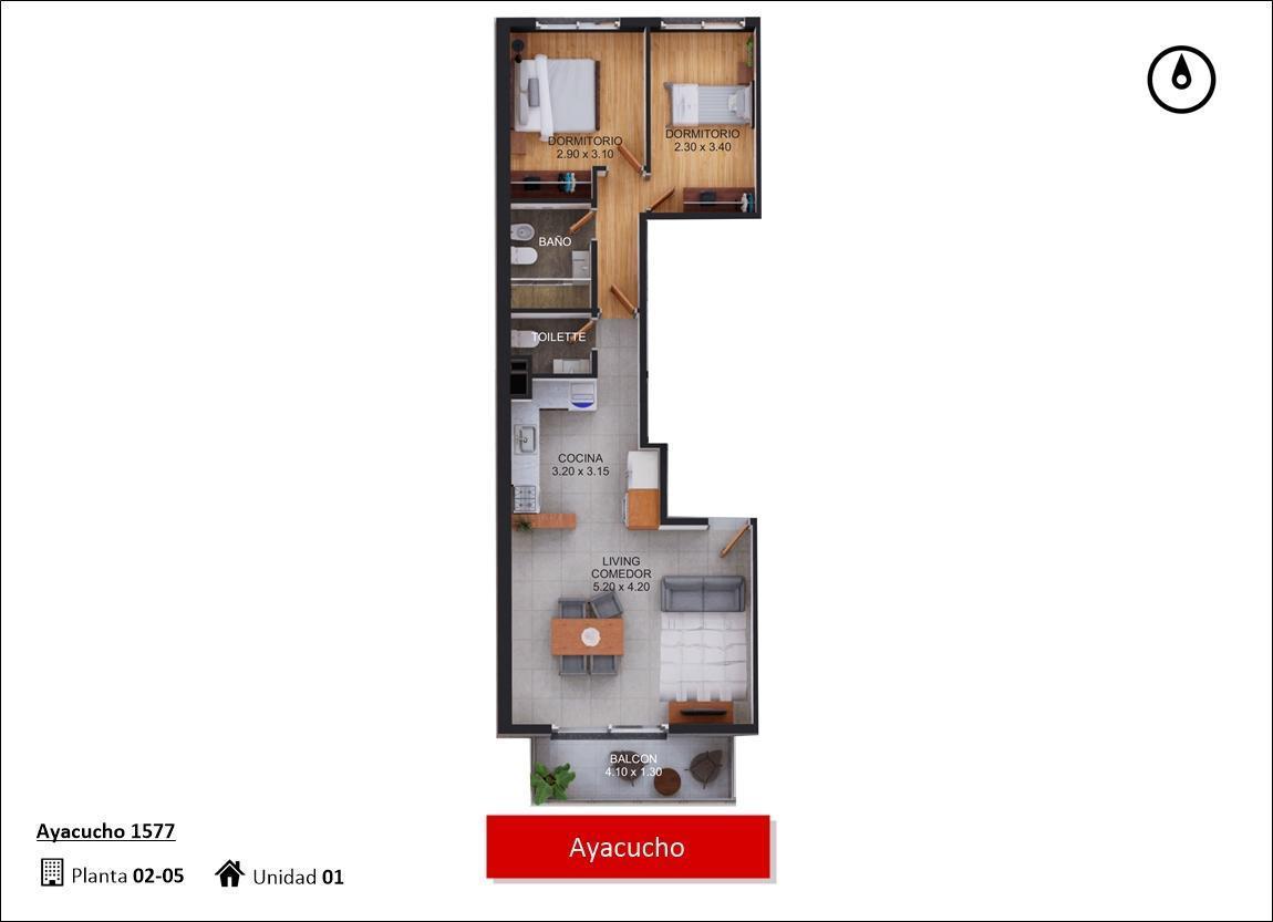 Foto de Ayacucho 1500 - Departamento de 2 dormitorios en venta en Rosario, imagen 1