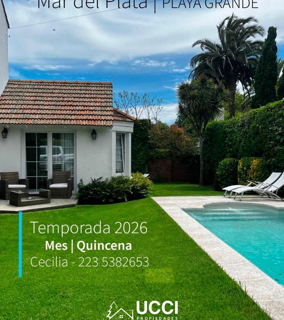 ALQUILER TEMPORADA 25/26 | Hermoso Chalet en Playa Grande