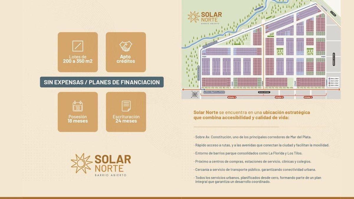 VENTA LOTE BARRIO ABIERTO SOLAR NORTE