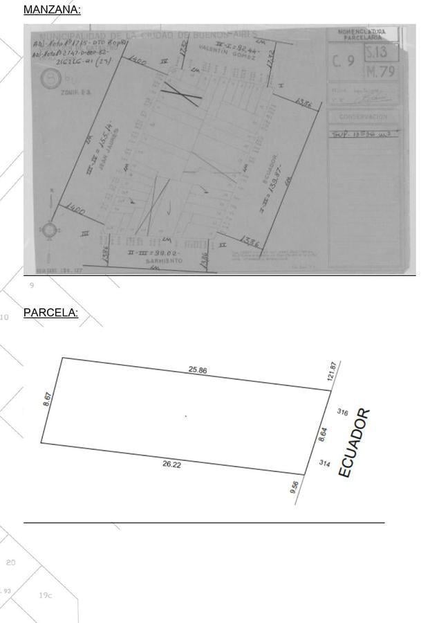 Ecuador 300, Lote - 8,66 x 26  - 1000m Vendibles, Se toman permutas, m2 x canje  - Abasto