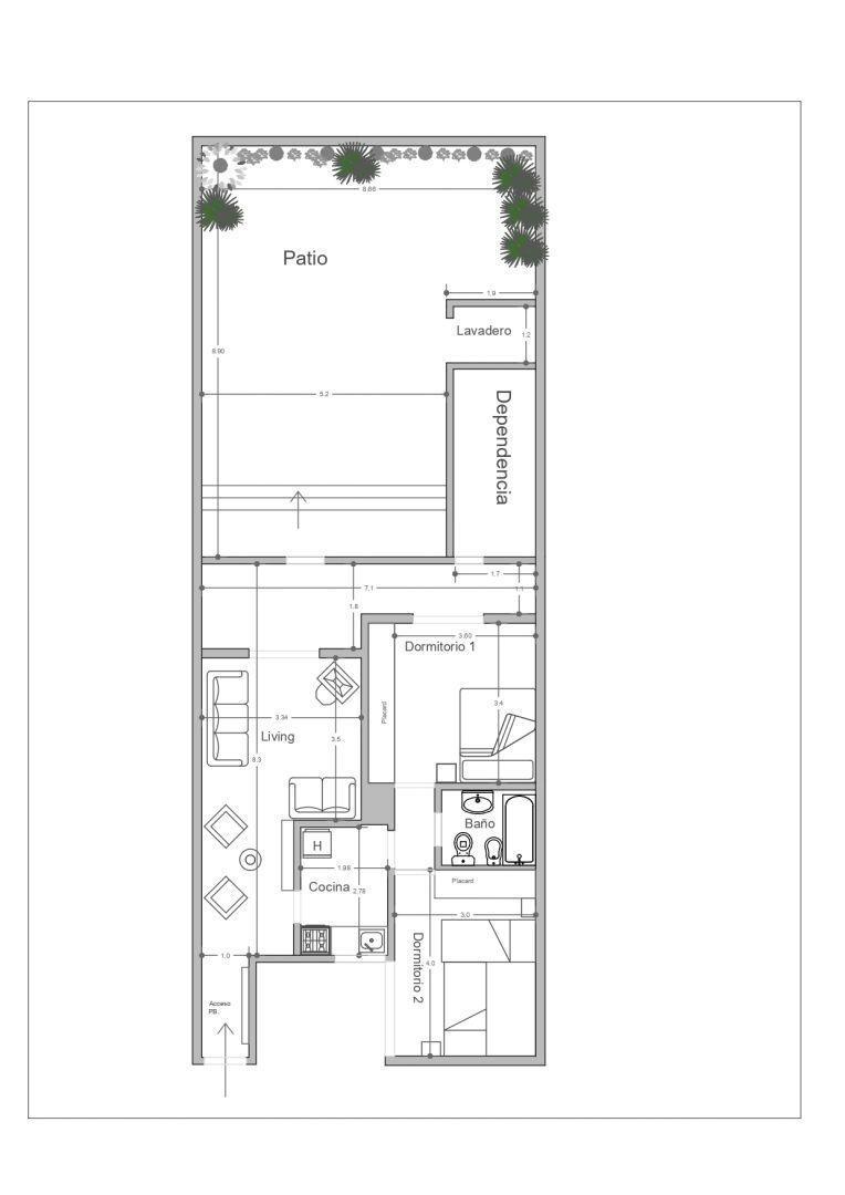 Foto de DEPTO EN VENTA EN RECOLETA 4 AMB CON PATIO A REFACCIONAR APTO, imagen 2