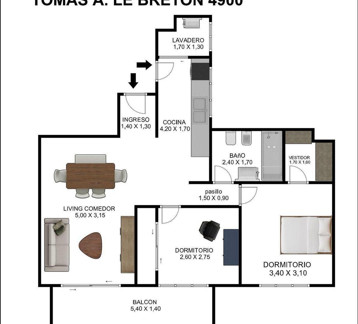 VENTA 3 amb -  baulera - Parrilla - APTO CREDITO