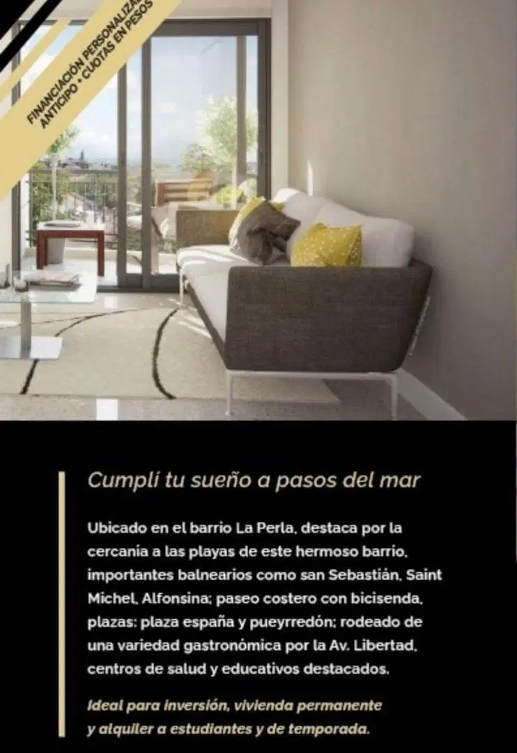 Departamento 2 y 3 Ambientes La Perla Entrega en Enero 2026 4