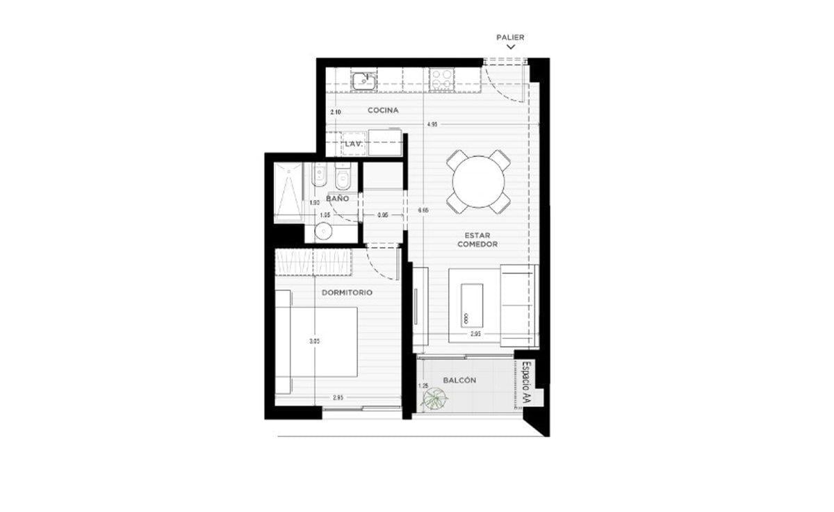 VENTA DEPARTAMENTO POZO FUNDAR- 1 DORMITORIO