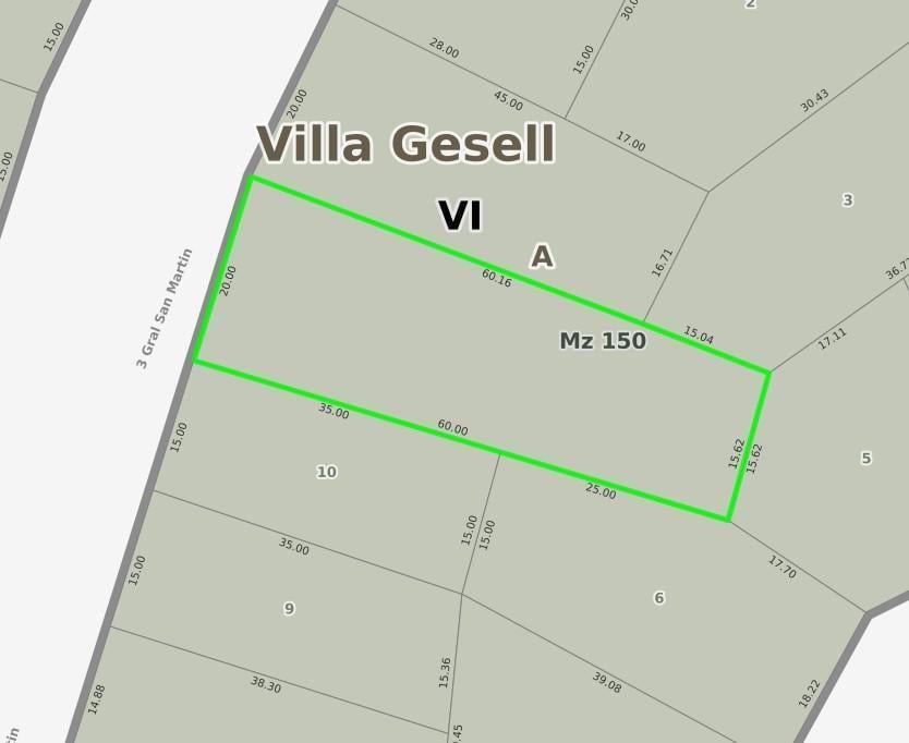 Terreno en venta - 1.069Mts2 - Villa Gesell