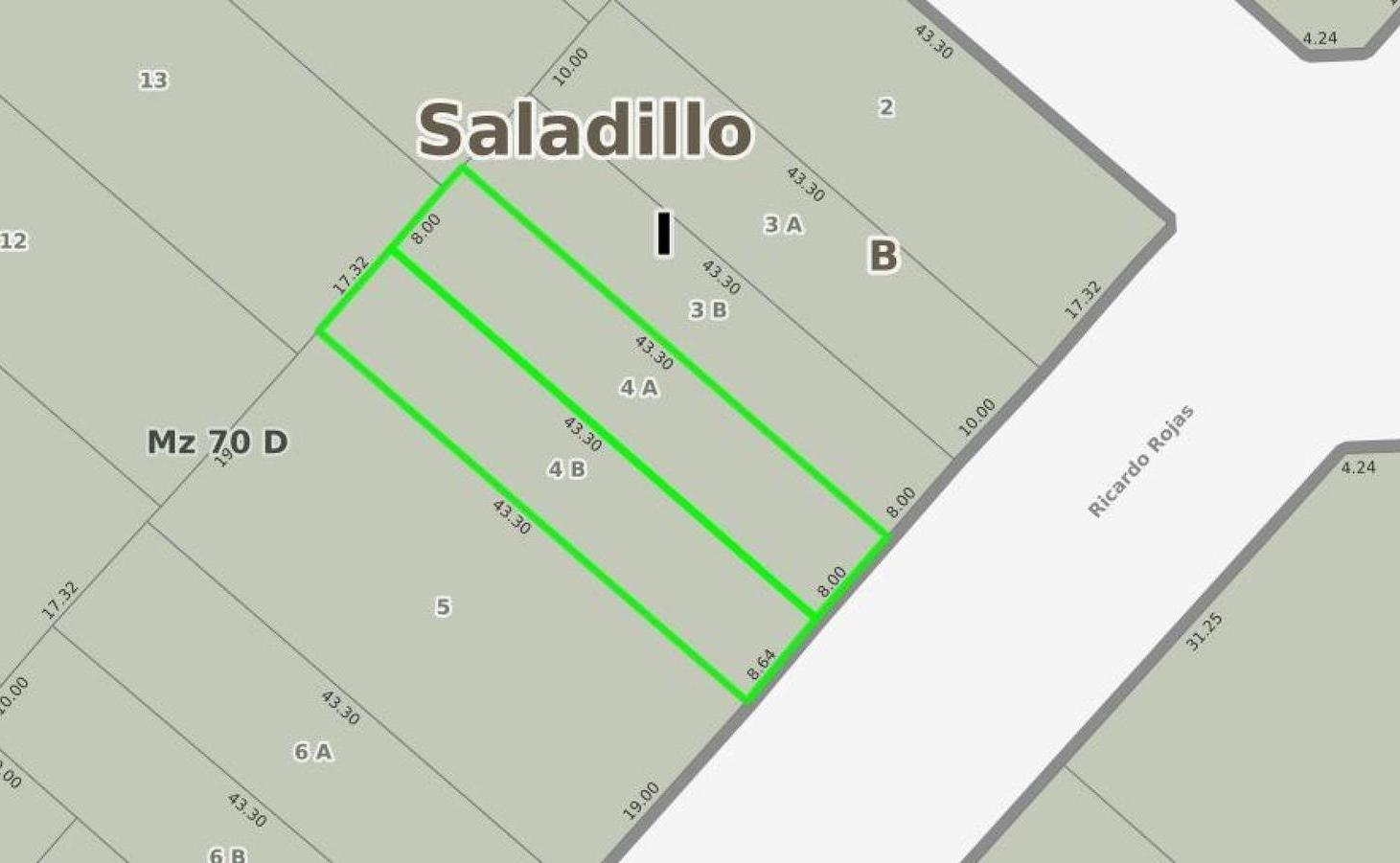 Terreno en venta - 720Mts2 - Saladillo