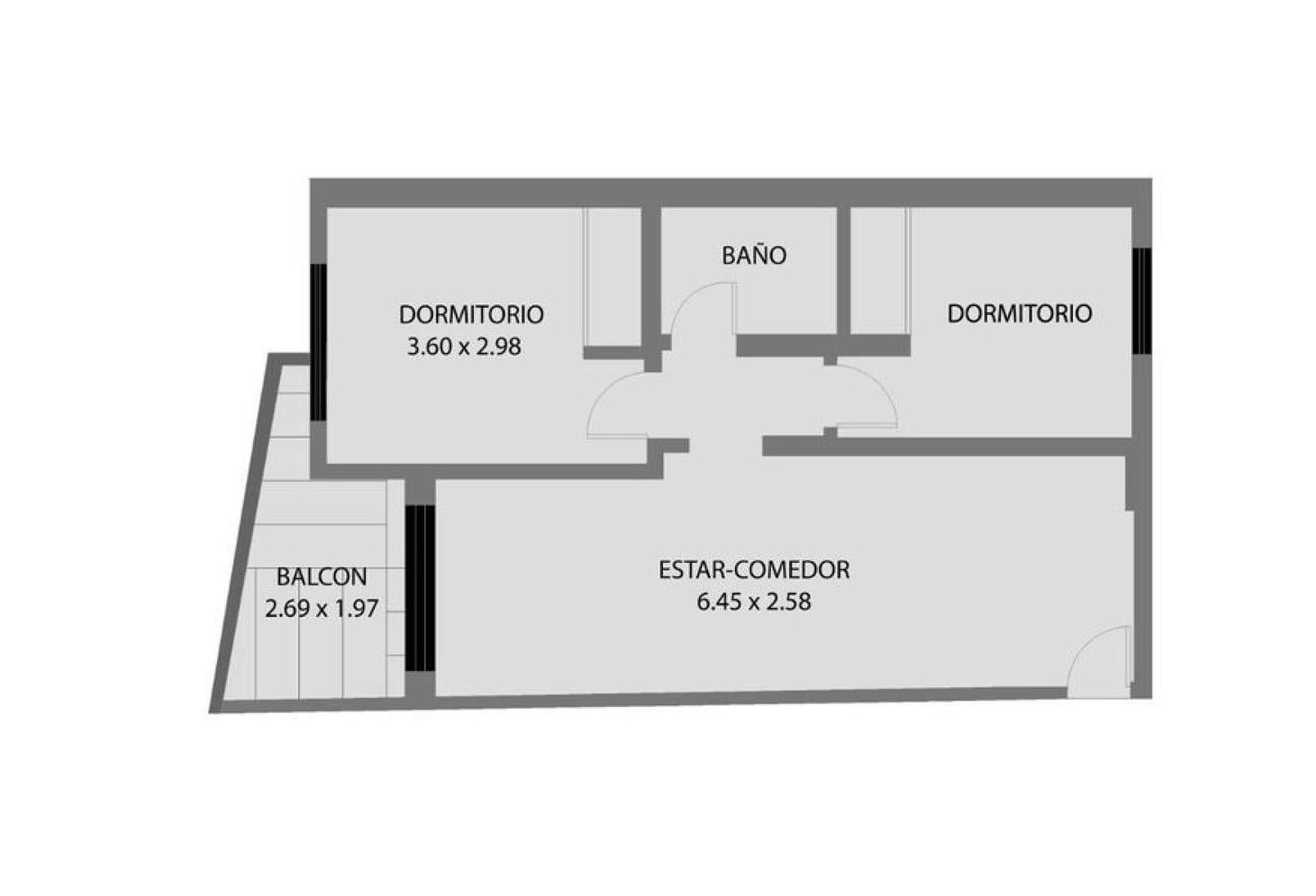 Departamento en venta - 2 Dormitorios 1 Baño - 60Mts2 - Villa Bosch